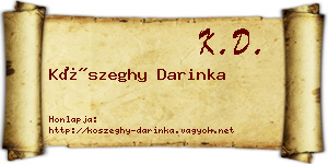Kőszeghy Darinka névjegykártya